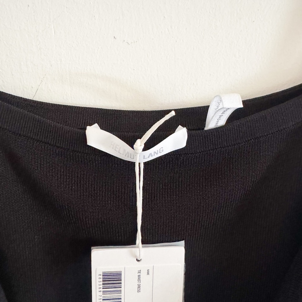 NWT Helmut Lang Black Knit Tie Waist Dress S - Picture 6 of 8